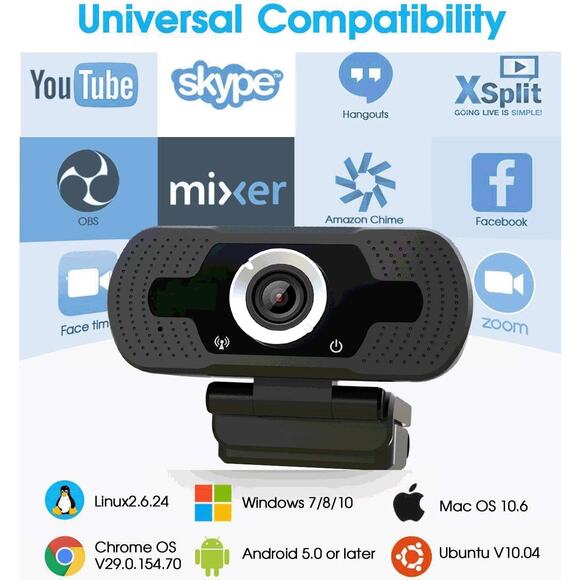 xinidc Full 1080P HD Webcam with Microphone, Desktop, Laptop, Streaming - Picture 4 of 4